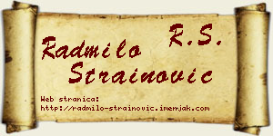 Radmilo Strainović vizit kartica